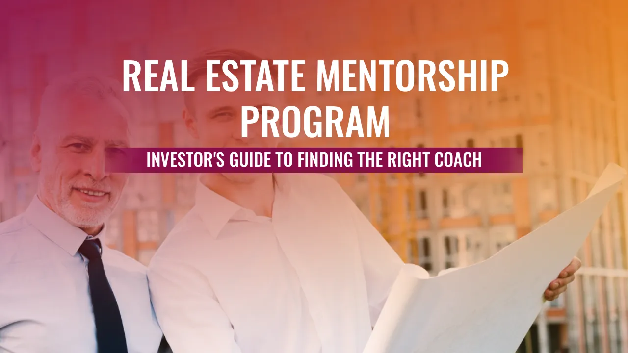 Two professionals discussing a real estate mentorship program, focusing on finding the right coach for investors.