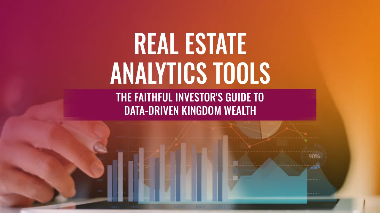A hand analyzing real estate analytics tools with graphs and data for informed investment decisions.